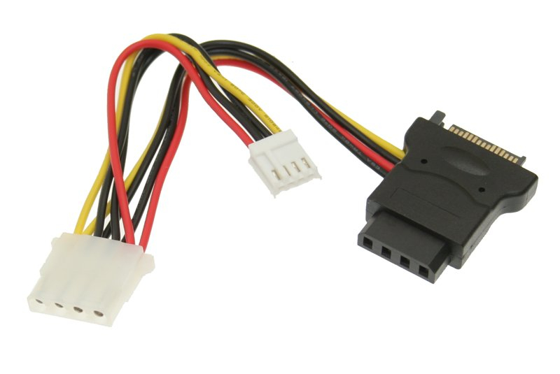 Alert volatility Huh 5in. SATA power to 4 Pin Molex & 4 Pin Floppy Power Cable Y Adapter