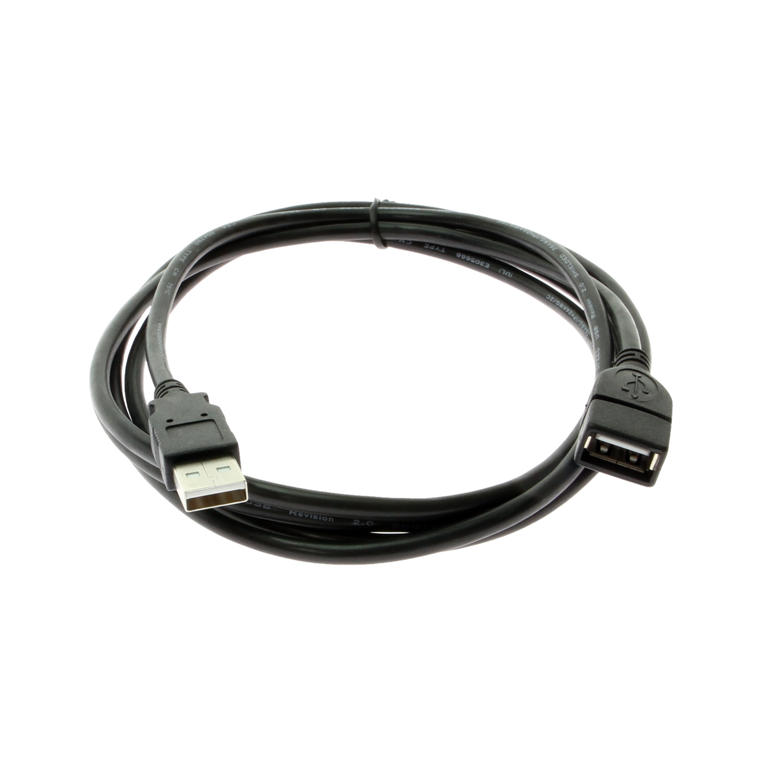 AWG USB 2.0 Hi-Speed A to A Extension Cable 6ft. Black