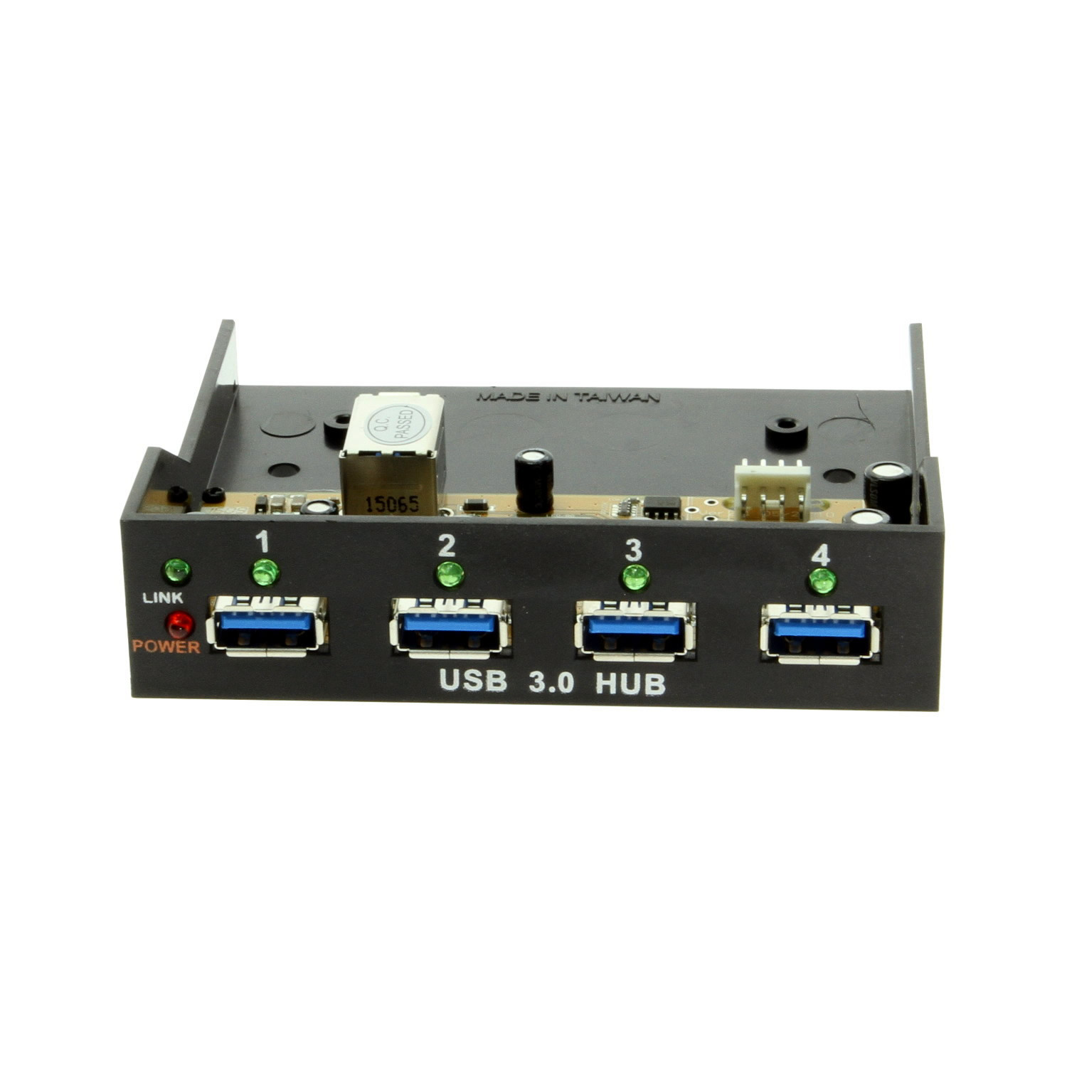 Internal Bay USB 3.0 4-Port VIA USB 3.0 SuperSpeed Chip Hub with LED