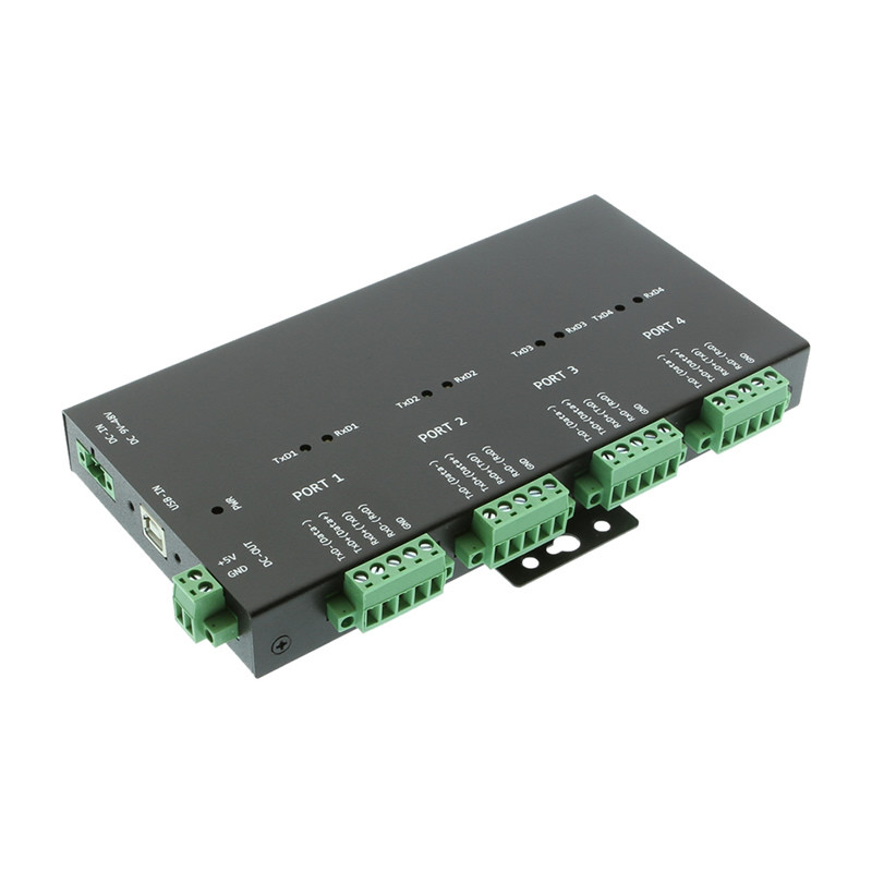USB 2 to Industrial 4-Port RS232-422-485 Serial TB Adapter