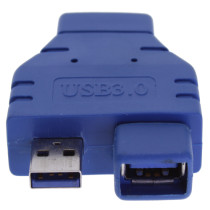 USB 3.0 Gender Changer Type-A Male/Female to 19-pin Header Male