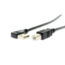 3ft. Black USB Cable A Left Angle to B High-Speed USB 2.0 Device Cable