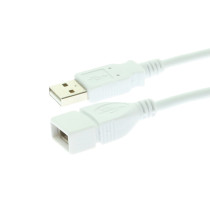 USB 2.0 Extension Cable 6ft White A-Male to A-Female