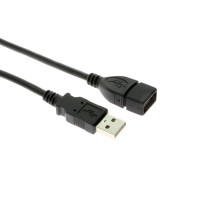 USB 2.0 Hi-Speed A to A Extension Cable 3ft. Black 28/24 AWG