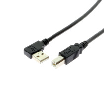 Right angle type-A to B USB cable