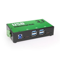6-Port (4 Type A 2 Type C) USB 3.0 Hub Rugged Metal Case