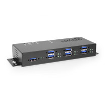 7 Port USB 3.1 Gen1 Hub 15KV ESD Surge Protection w/Power Adapter