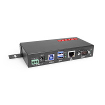 2-Port USB 3.2 Gen 1 Industrial Surface & DIN-Rail Mount Hub w/ Gigabit Ethernet & DB9 Serial FTDI Chipset