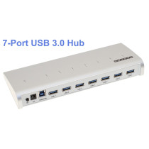 USB Hub SuperSpeed 3.0 7-Port Aluminum Sleek Desktop Slim Design
