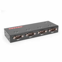 Industrial USB 4 Port Serial RS-232 adapter w/FTDI Chipset, COM Retention, RX/TX LED Indicators, DIN Rail Mount Bracket, & Surface Mounting Brackets
