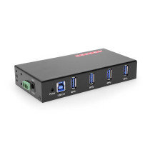 4-Port USB 3.0 Rugged Industrial DIN Rail & Surface Mount Hub