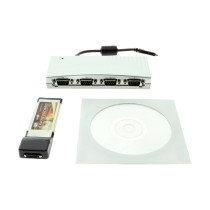 4-Port ExpressCard Serial RS-232 Adapter Box 16C950 UART 921.6Kbps
