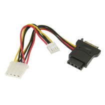5in. SATA power to 4 Pin Molex & 4 Pin Floppy Power Cable Y Adapter
