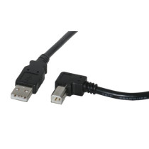 USB 2.0 A to B Right Angle 3ft. Cable Black