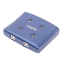 Blue USB switch with USB 2.0 high speed allows 4 computers to 1 device