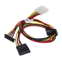 SATA Y Power Cable 1 Molex 4-Pin Adapter to 3 15-Pin SATA Power Plug Ports