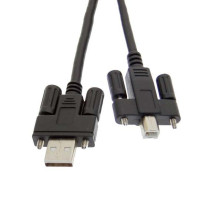 USB 2.0 Screw Lock Hi-Speed A to B Device Cable 15ft. Black