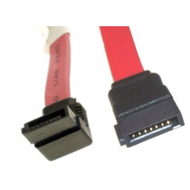 14in Red SATA Device Cable Straight to Left Angle