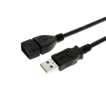 USB 2.0 Extension Cable 10ft Black A-Male to A-Female