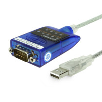 USB to Serial RS-232 Adapter with LED Indicators, FTDI Chipset, Supports Windows 11/10/8.1/8/7, Mac OS X 10.6 and Above