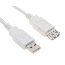 4ft. White USB 2.0 A-Male to A-Female Extension Cable