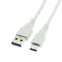 3ft. Type-A Male to Type-C Male USB 3.1 White Device Cable