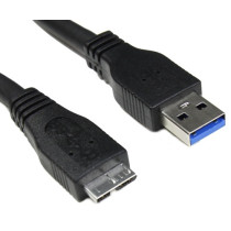 3ft Molded SuperSpeed A to Micro B USB 3.0 Cable Black