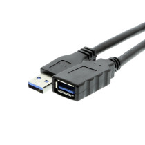 3ft Short Molded HQ A to A Female USB 3.0 Extension Cable Black