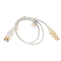 Clear USB 2.0 Hi-Speed A to A Extension Cable 24-inch Gold Plated