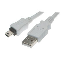 16 inch White USB A to Mini B Cable