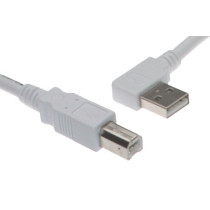 6ft. White USB Cable A Right Angle to B USB 2.0 Device Cable