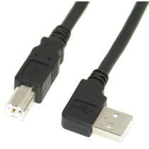 6ft. Black USB Cable A Left Angle to B High-Speed USB 2.0 Device Cable
