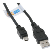 USB 2.0 Hi-Speed A to Mini B Device Cable 3ft. Black USBGEAR 28/28AWG