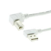 10ft. USB 2.0 A Left Angle To B Left Angle Hi-Speed UltraFlex Cable