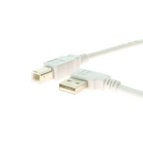 3ft. White USB Cable A Left Angle to B High-Speed USB 2.0 Device Cable