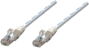 Network Solutions 7' White Cat5e RJ-45 Male/Male UTP Network Patch Cable