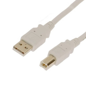 1ft. White USB 2.0 Device Extension Cable A-Male to B-Male