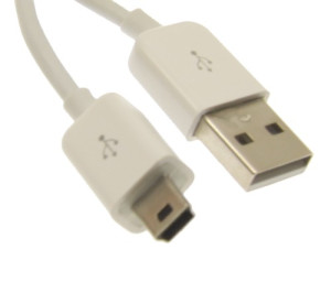 1ft. White USB 2.0 Hi-Speed A to Mini B Device Cable