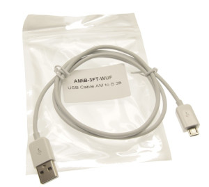 3ft. White USB 2.0 Hi-Speed A to Micro B Device Cable