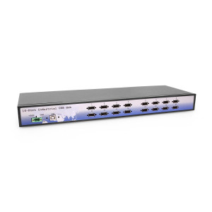 Industrial 16-Port USB 2.0 Rack Mount Hub with Built-in Power Supply 