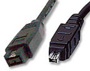9-pin to 4-pin FireWire 800 - FireWire 400 cable 6ft