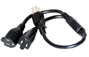 Black 16-inch UL Listed Power Y-Cable Computer Power Cable