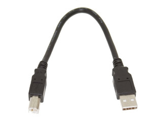 Black USB A to B Short 8-inch USB 2.0 Hi-Speed Device Cable