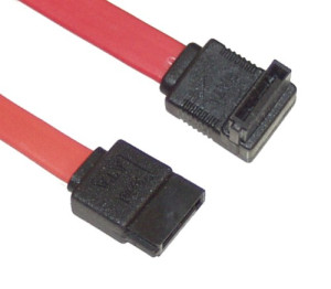 17in Red SATA III Device Cable Straight to Right Angle
