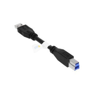 6in. A to B USB 3.0 Super High Speed Device Cable Black