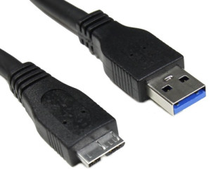 3ft Molded SuperSpeed A to Micro B USB 3.0 Cable Black