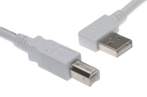 6ft. White USB Cable A Right Angle to B USB 2.0 Device Cable