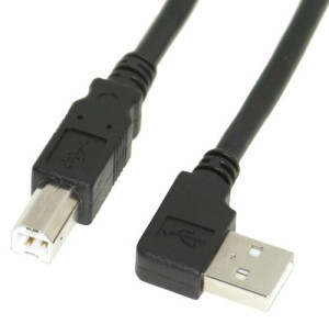 6ft. Black USB Cable A Left Angle to B High-Speed USB 2.0 Device Cable