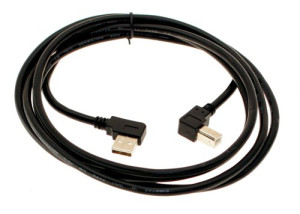 3ft. Black USB Cable A Right Angle to B Right Angle  High-Speed USB 2.0 Device Cable