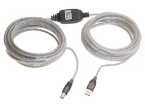 Hi-Speed USB 2.0 Active Cable A Male to B Male, 36ft. Long